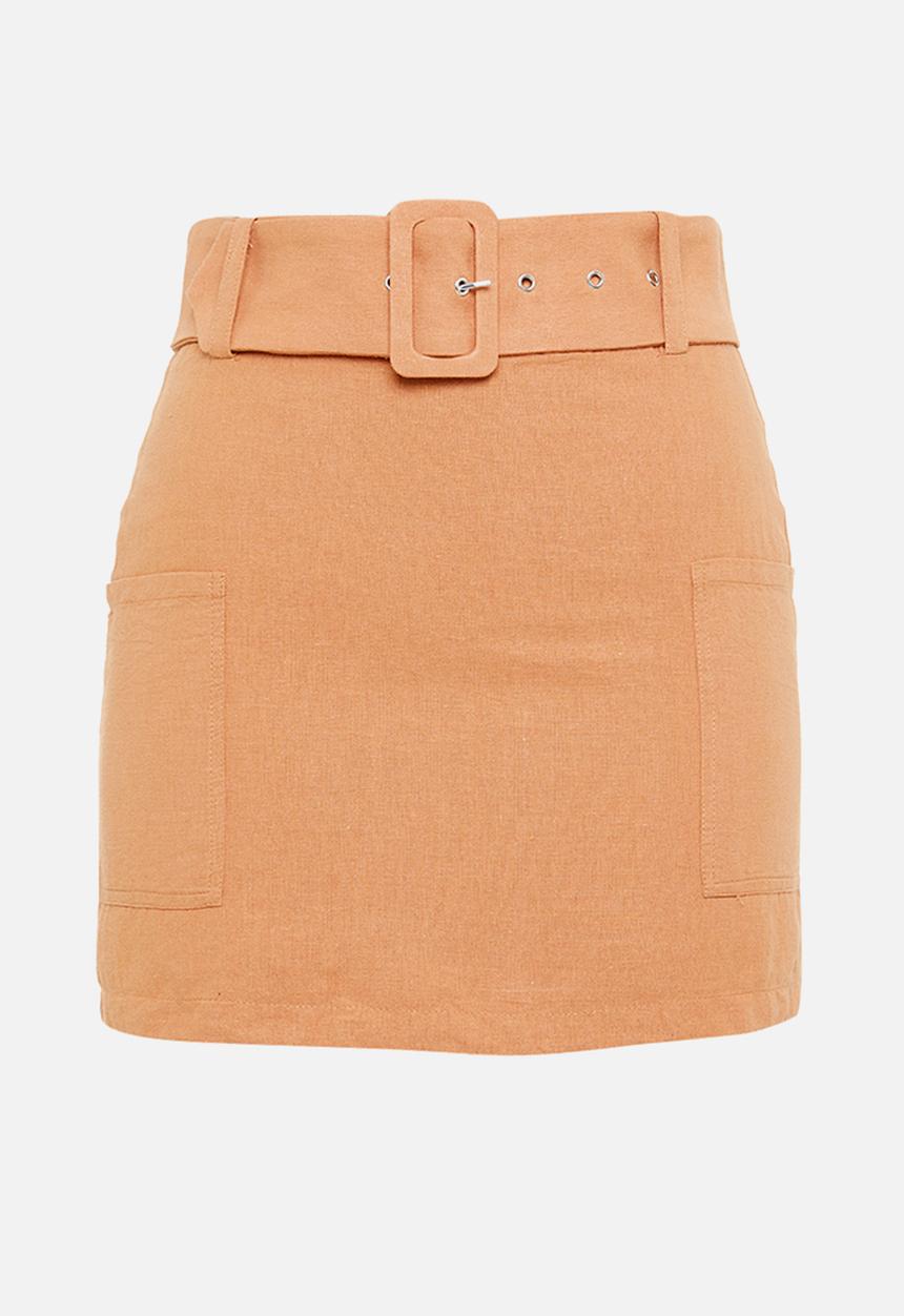 Glamorous - Petite apricot belted mini skirt - apricot