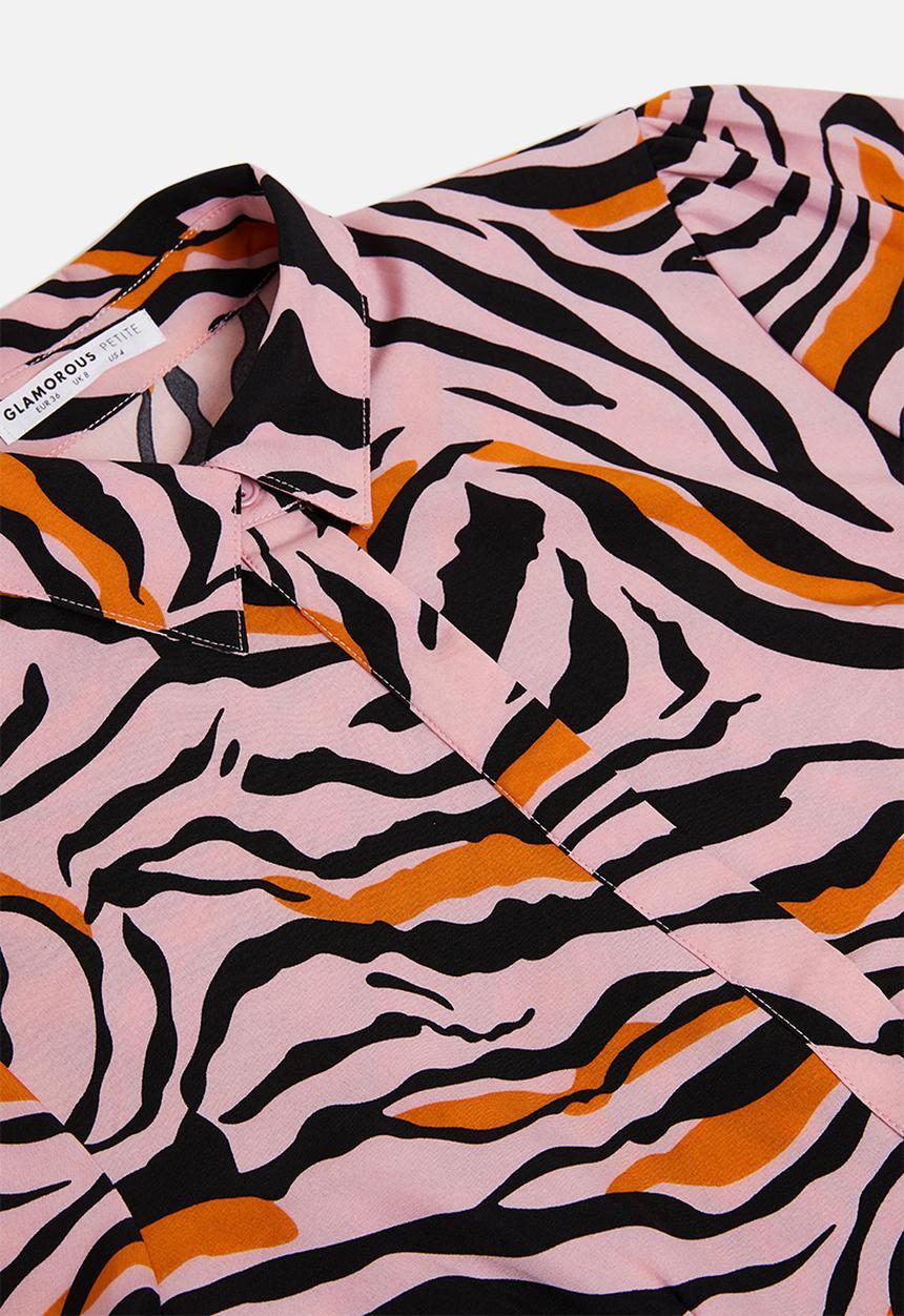 Glamorous - Petite high neck zebra maxi dress - multi