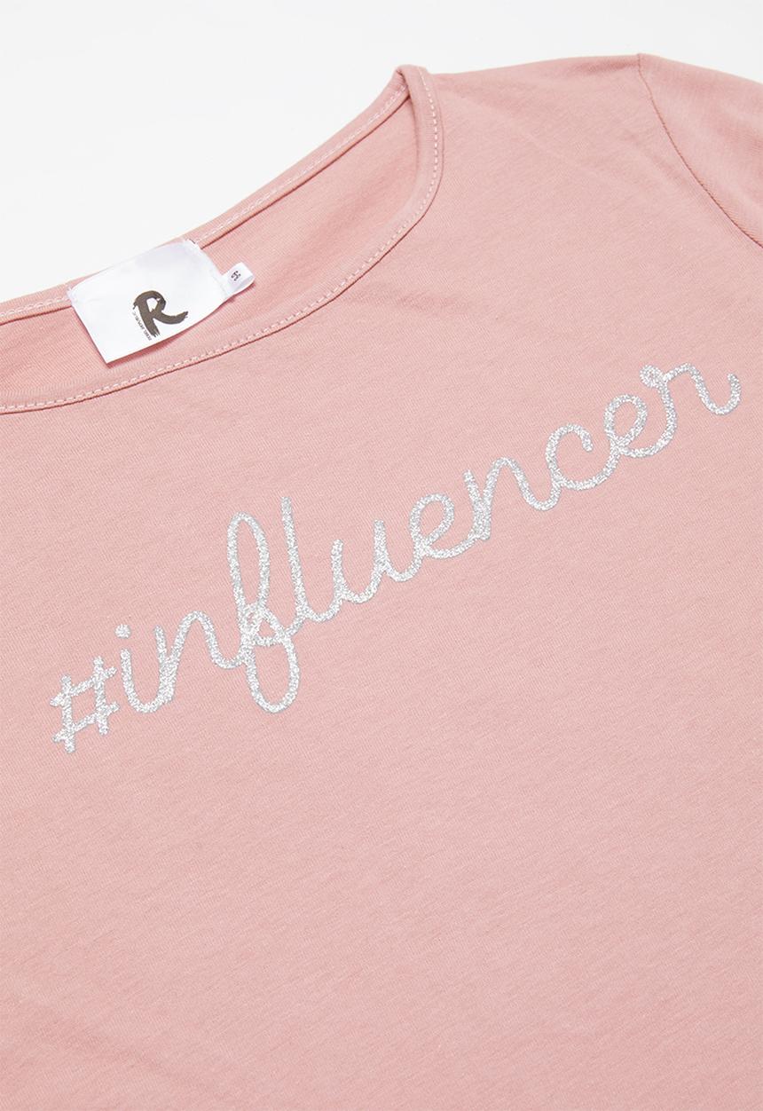 Rebel Republic - Girls printed tee - pink