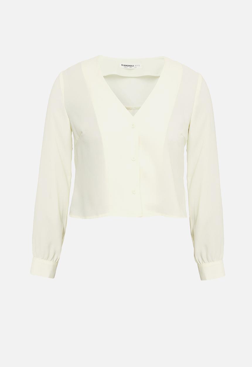 Glamorous - Petite v-neck blouse - cream