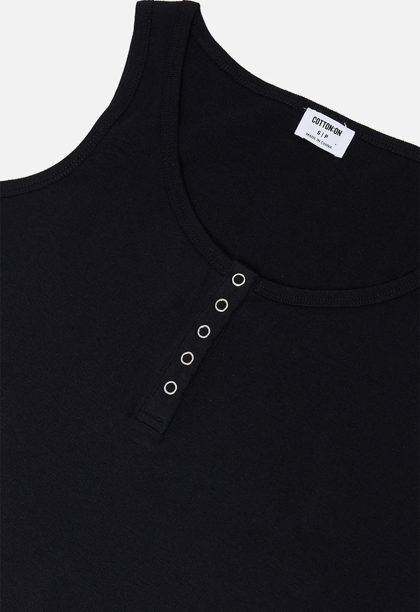 Cotton On - Maternity front placket singlet - black