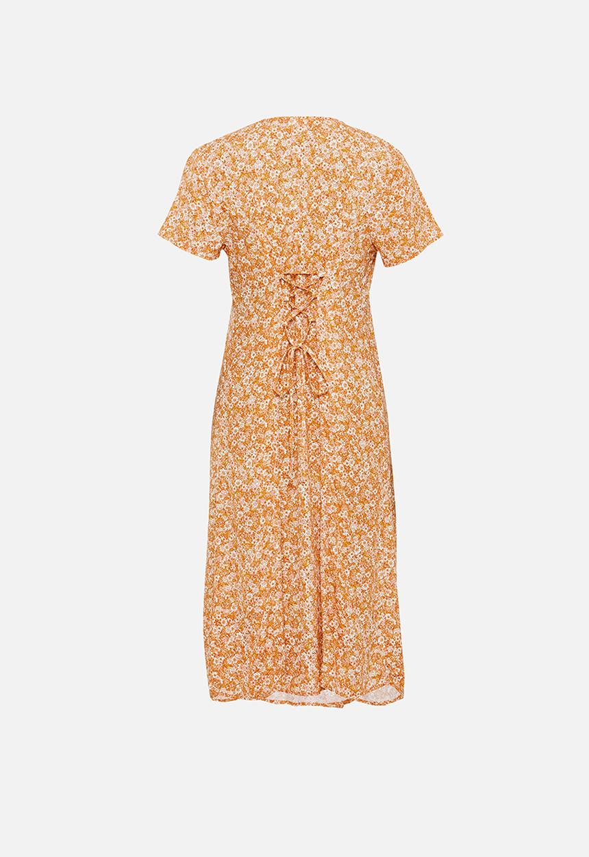 Cotton On - Maternity woven button front midi dress stephanie floral - rust 