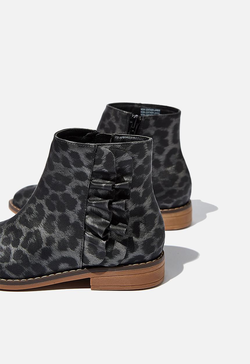 Cotton On - Ruffle ankle boot - grey & black 