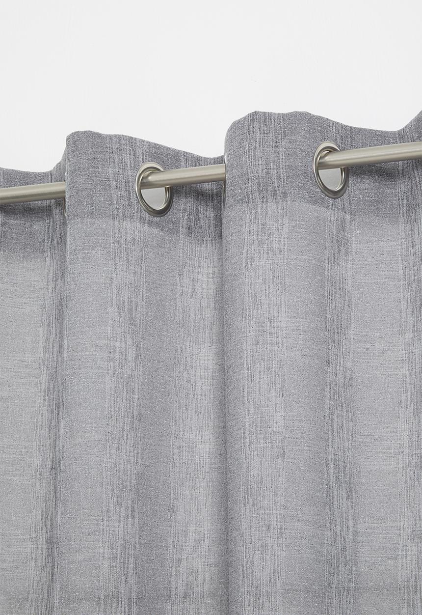 Sixth Floor - Self stripe eyelet curtain - charcoal