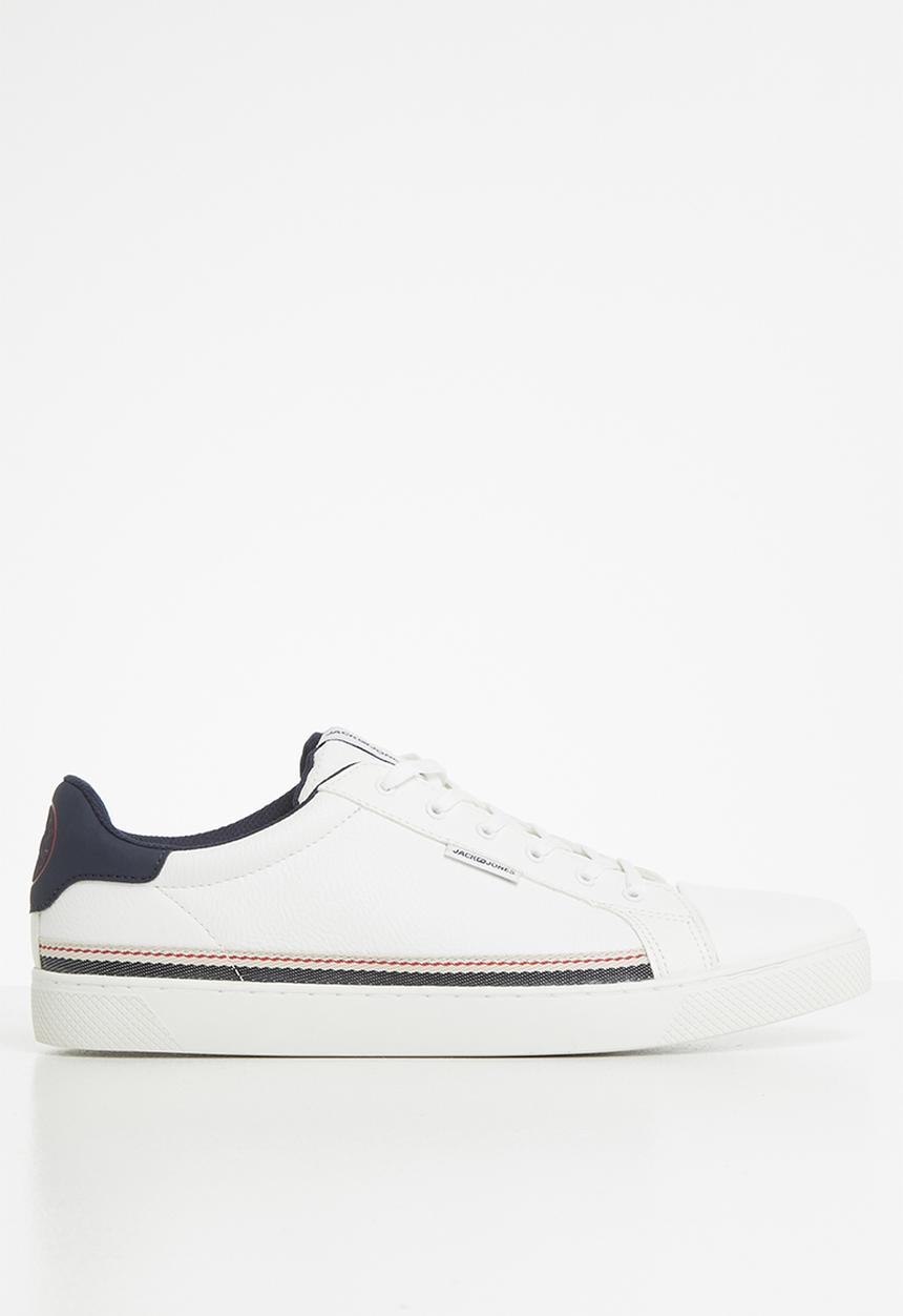 Jack & Jones - Trent stripe sneaker - white & navy 