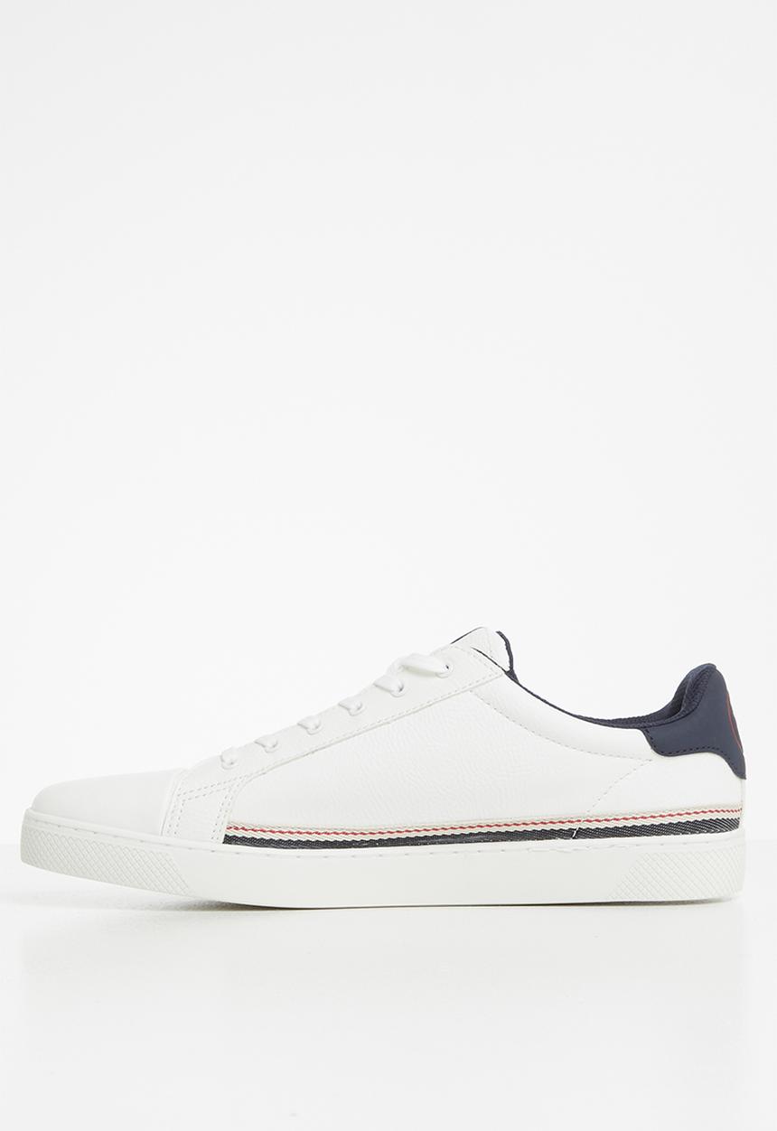 Jack & Jones - Trent stripe sneaker - white & navy 