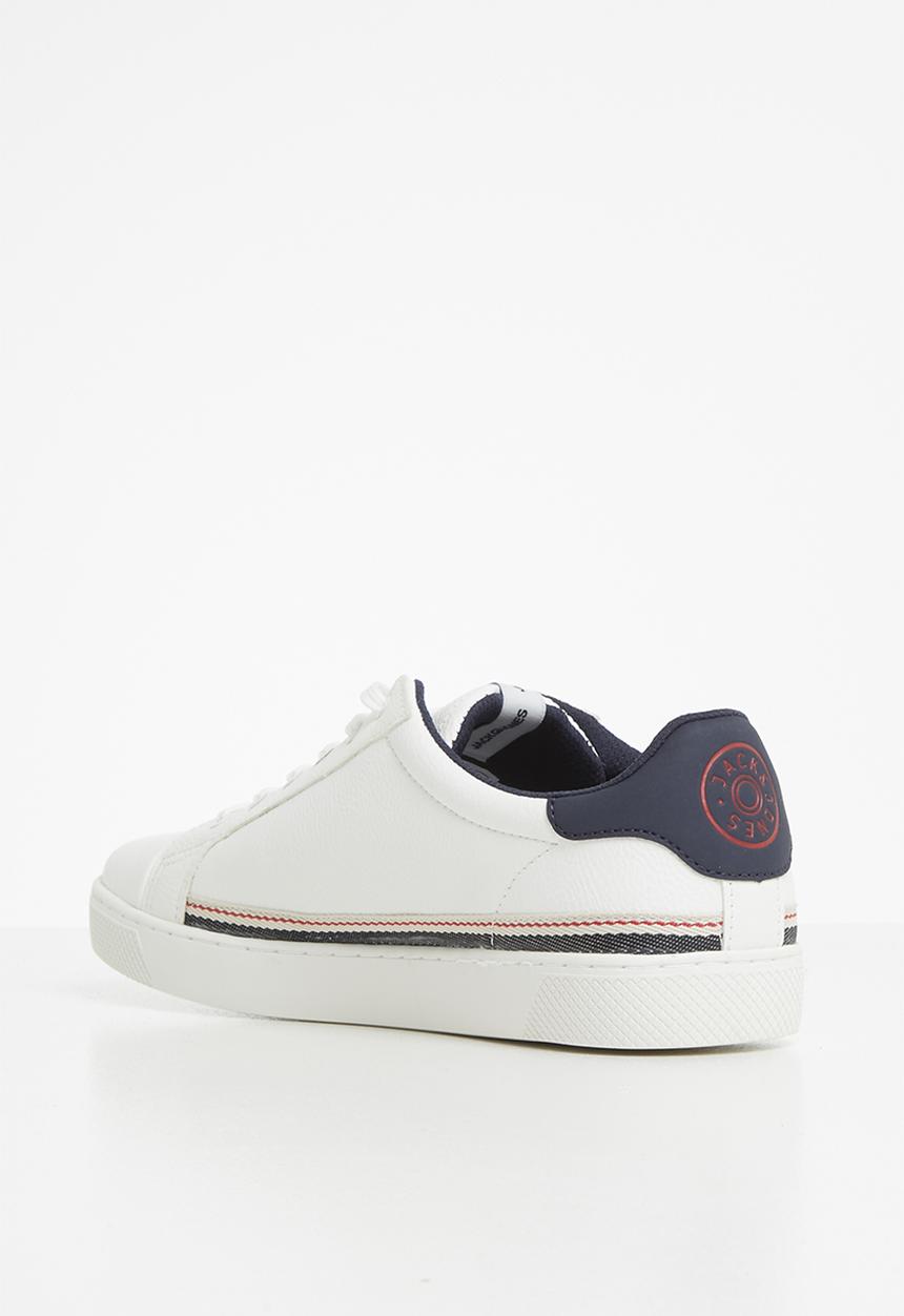 Jack & Jones - Trent stripe sneaker - white & navy 