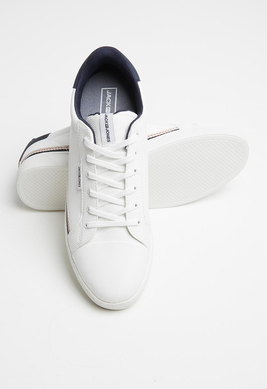 Jack & Jones - Trent stripe sneaker - white & navy 