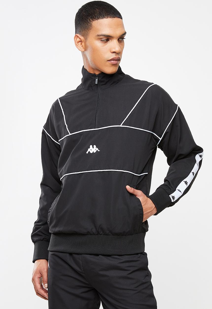 KAPPA - Authentic turny 1/4 zip jacket - black & white