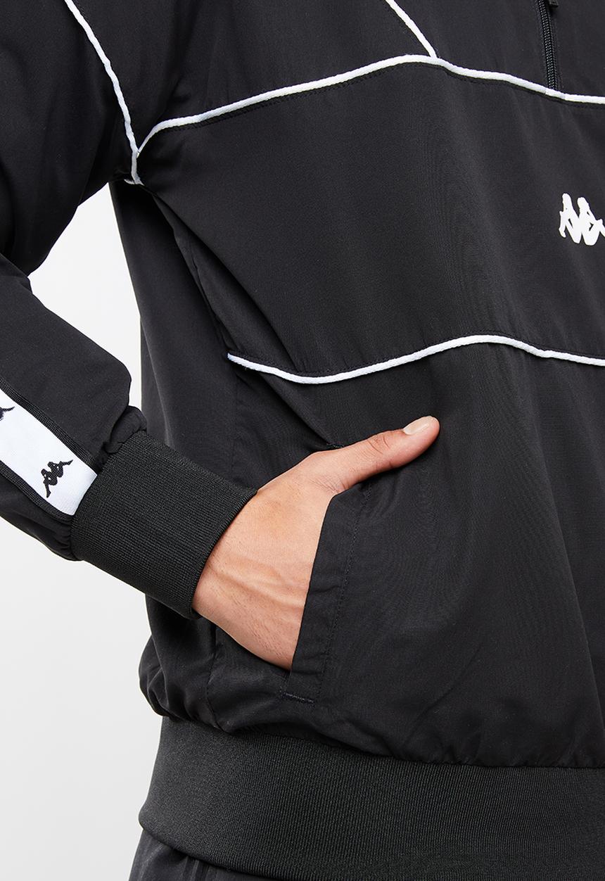 KAPPA - Authentic turny 1/4 zip jacket - black & white