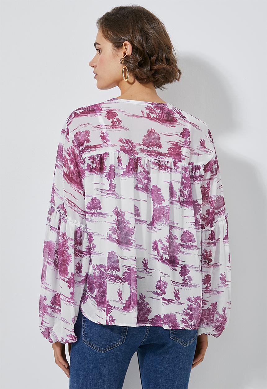 Superbalist - Boho blouse - Burgundy & white 