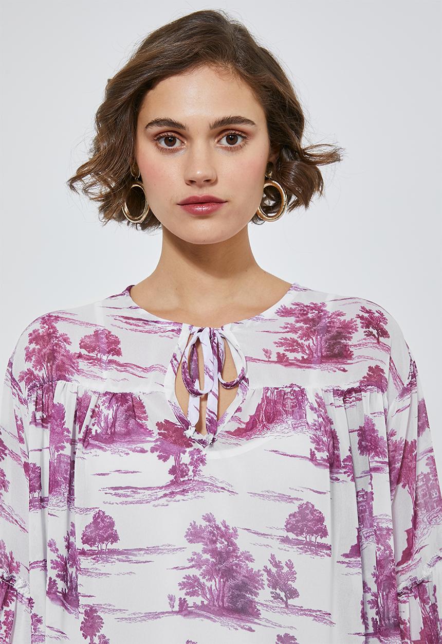 Superbalist - Boho blouse - Burgundy & white 