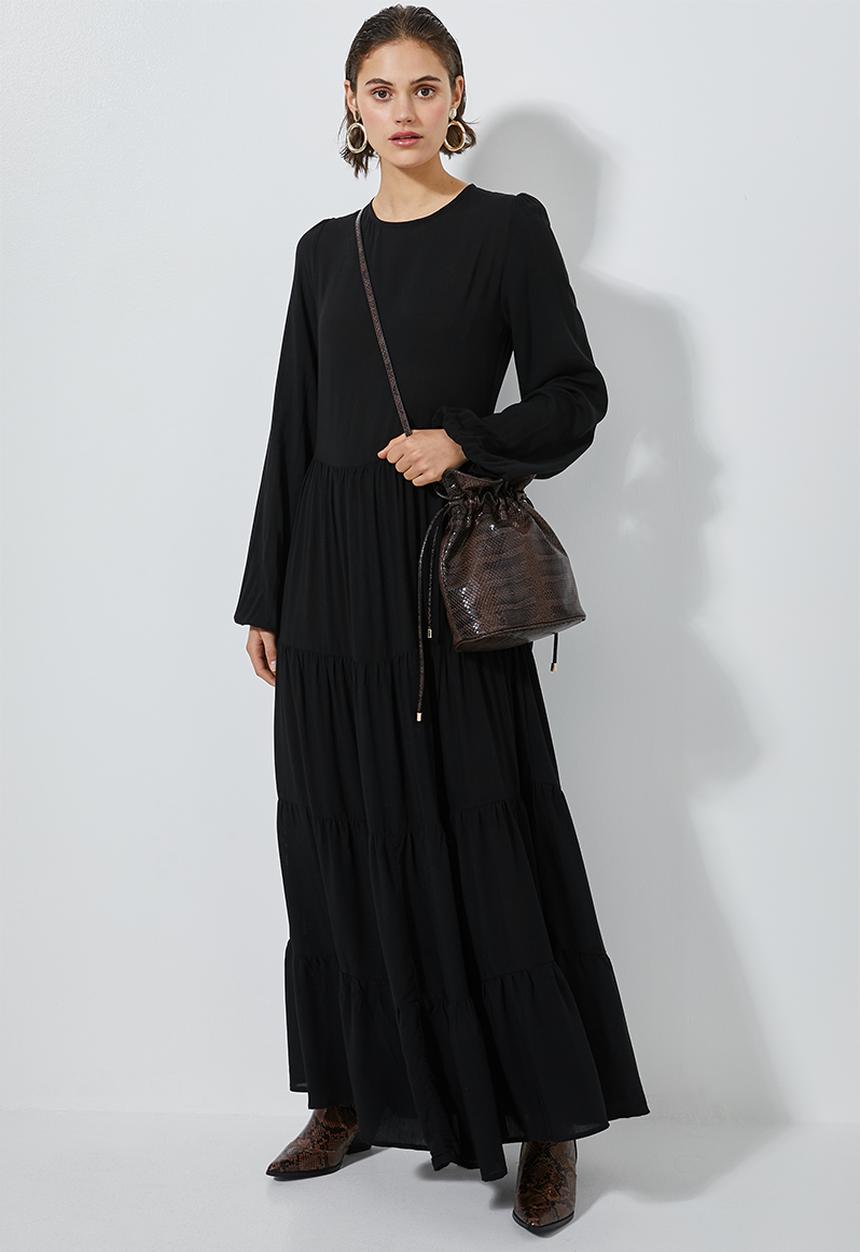 Superbalist - Maxi tiered dress - black