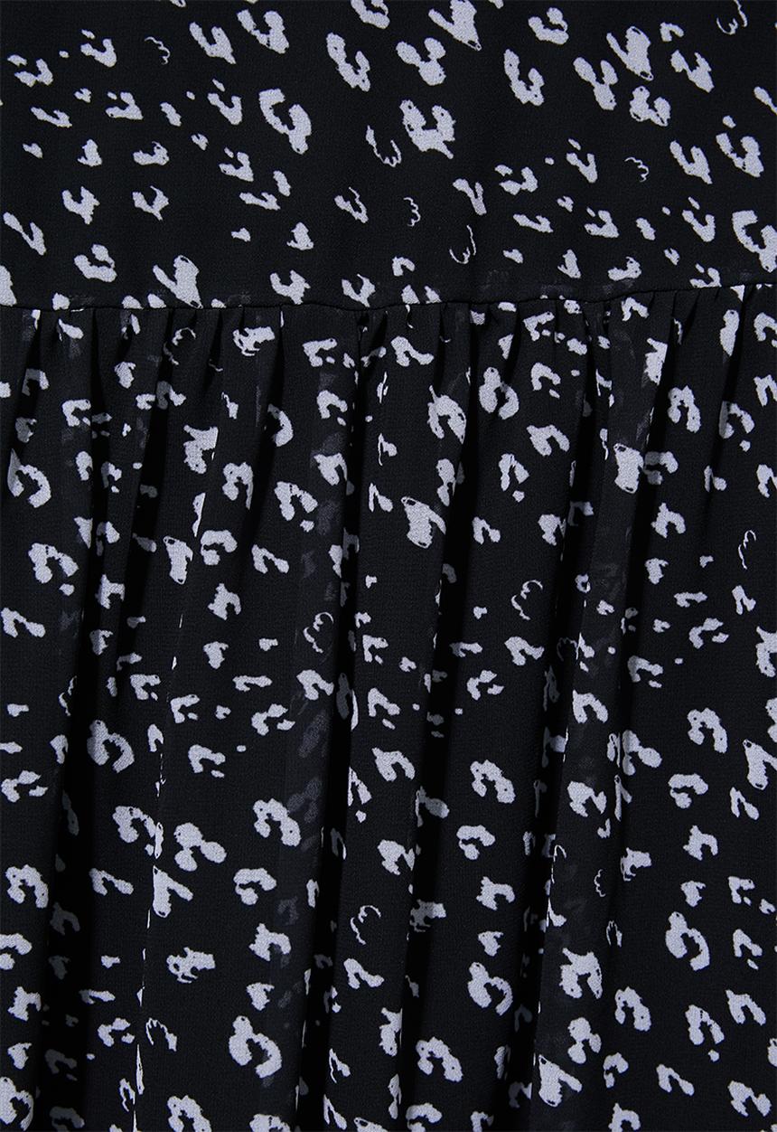 Superbalist - Chiffon babydoll dress - black & white 