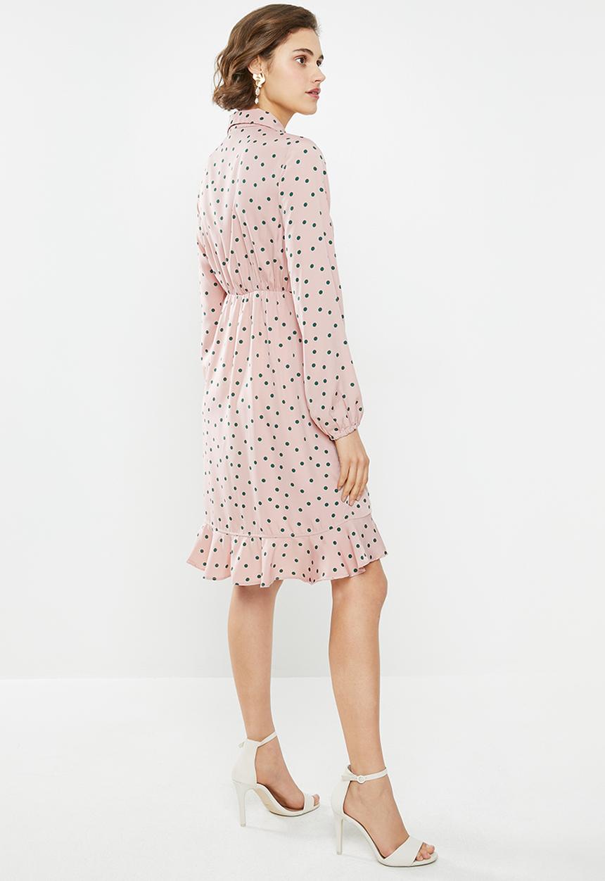 Vero Moda - Windy henna long sleeve shirt dress - lilac & green 
