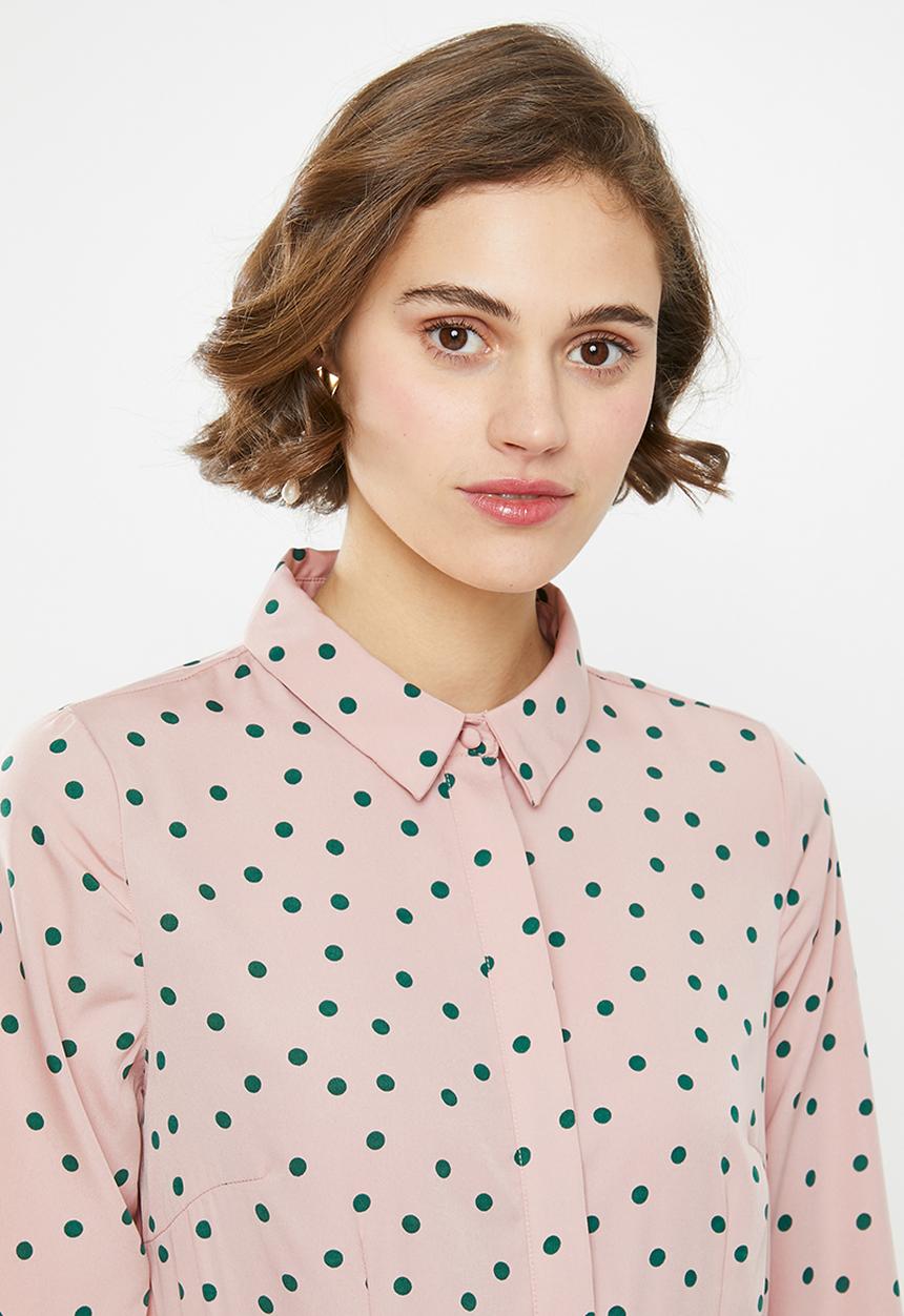 Vero Moda - Windy henna long sleeve shirt dress - lilac & green 