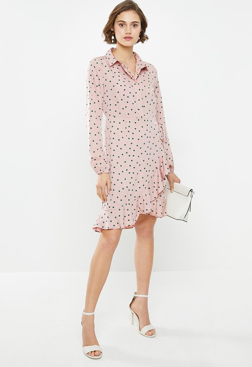 Vero Moda - Windy henna long sleeve shirt dress - lilac & green 