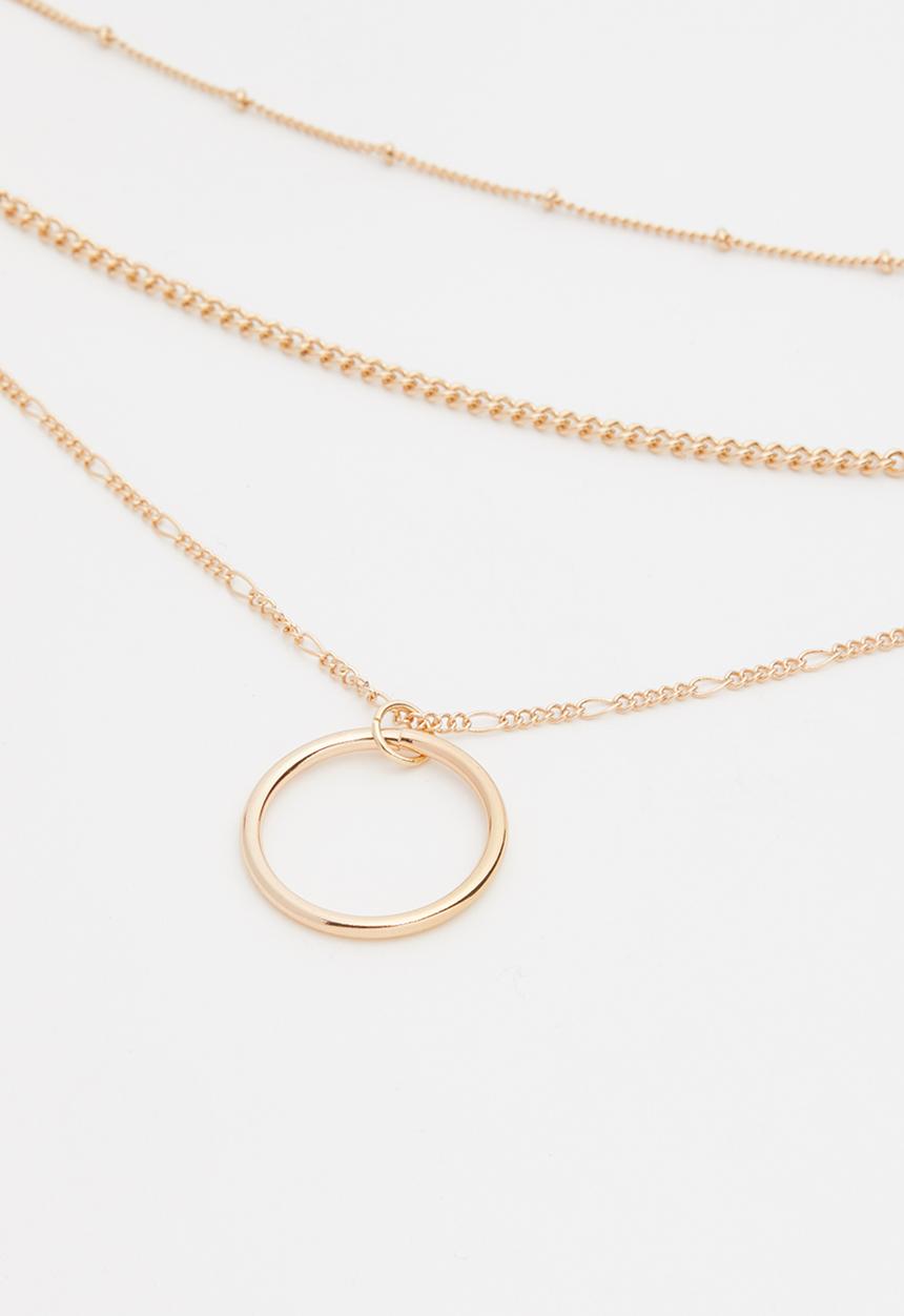 Rubi - Minimalist circle trinkets necklace - gold