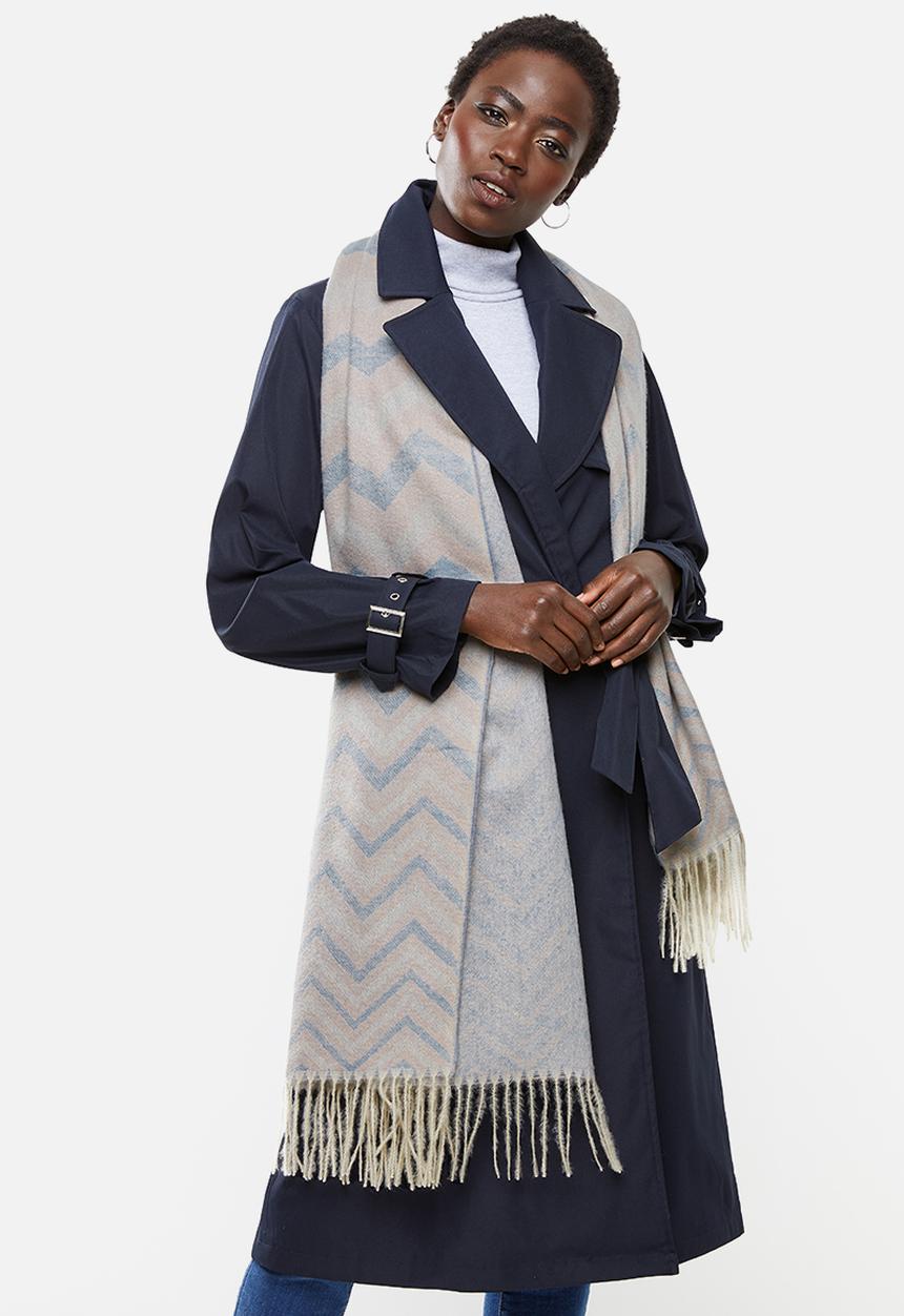 edit - Chevron print scarf - pink & blue