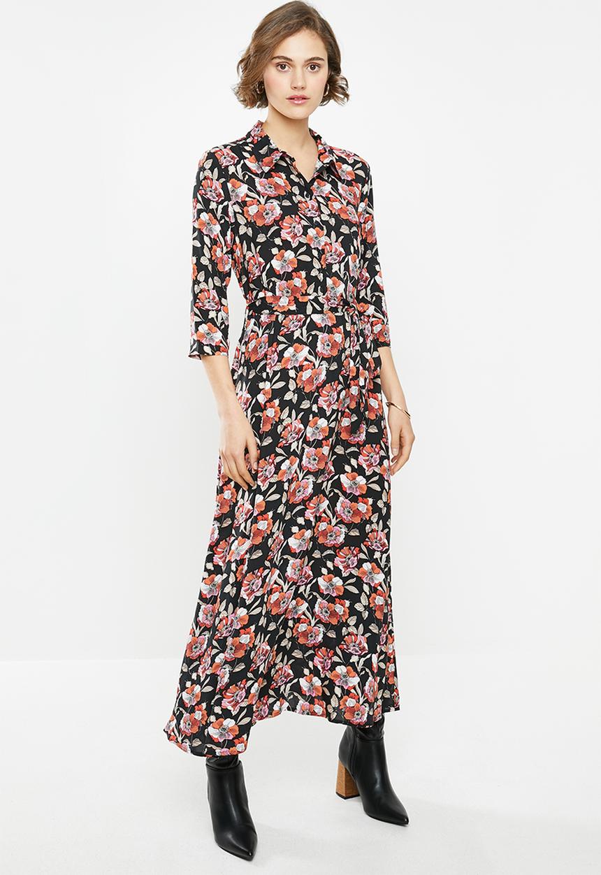 Jacqueline de Yong - Starr life 3/4 maxi dress - black