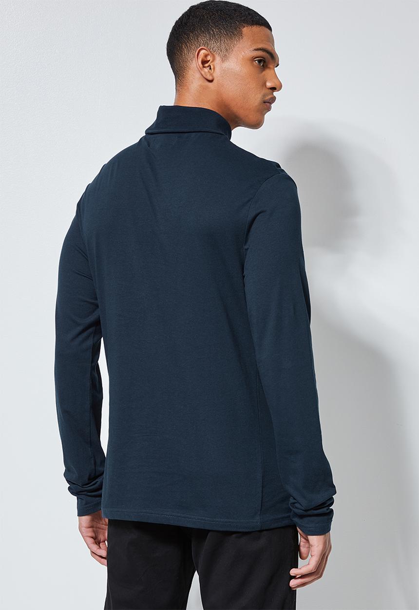 Superbalist - Plain roll neck 2 Pack tees - navy & brown