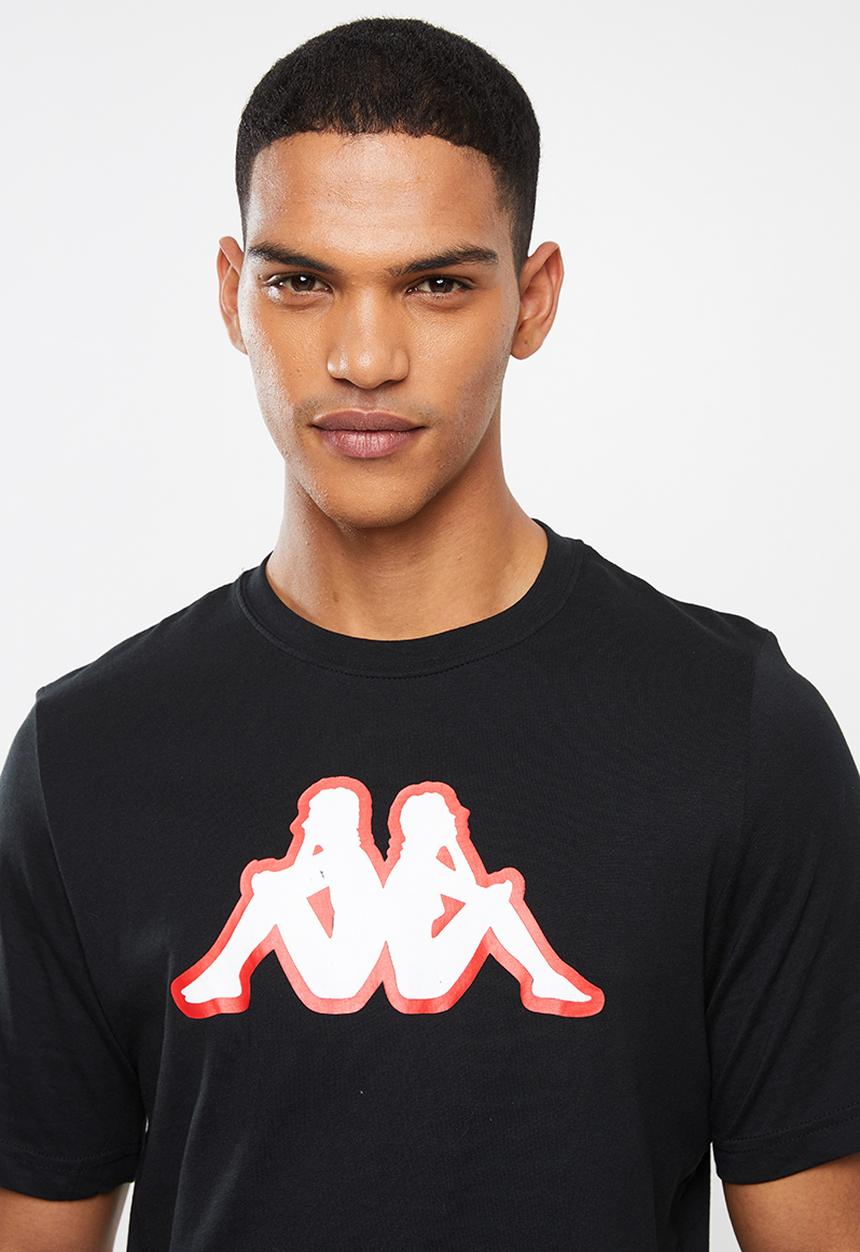 KAPPA - Logo zobi tee - black & red