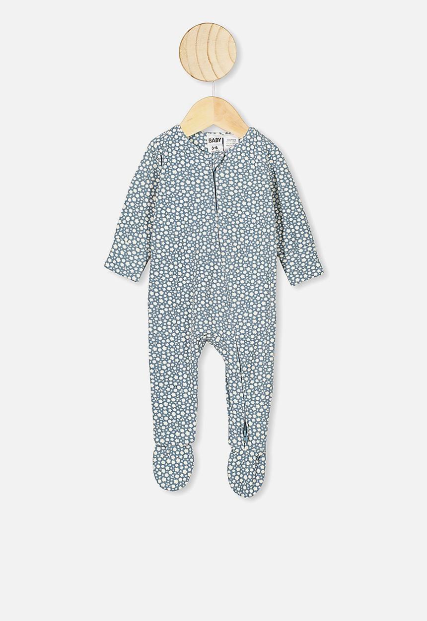 Cotton On - The long sleeve zip romper - blue 