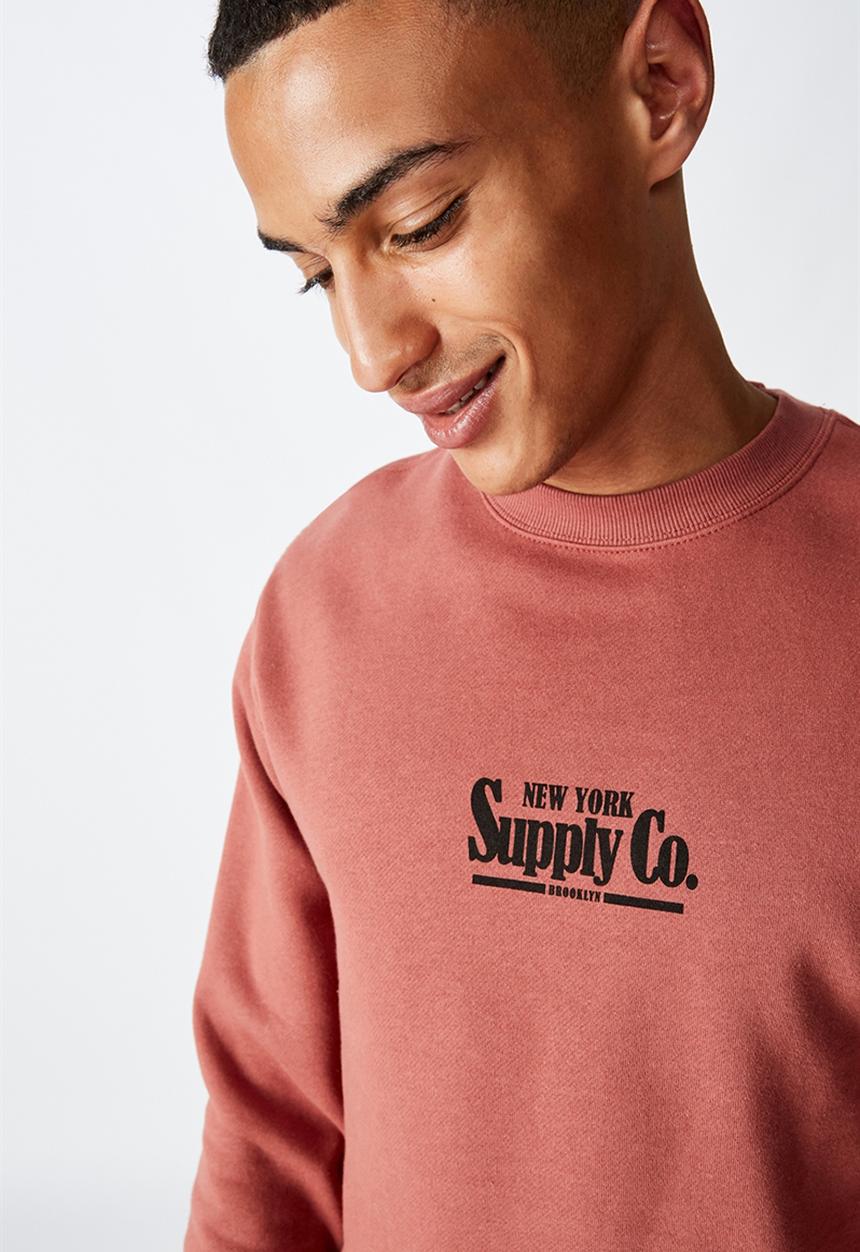 Cotton On - Supply crew fleece - oxblood