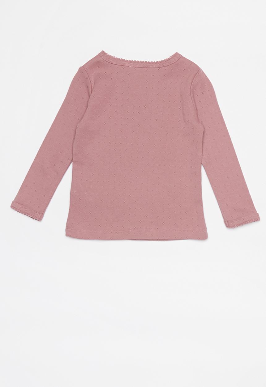 Cotton On - 2 Pack Mich long sleeve pointelle top  - dusty berry & stone green