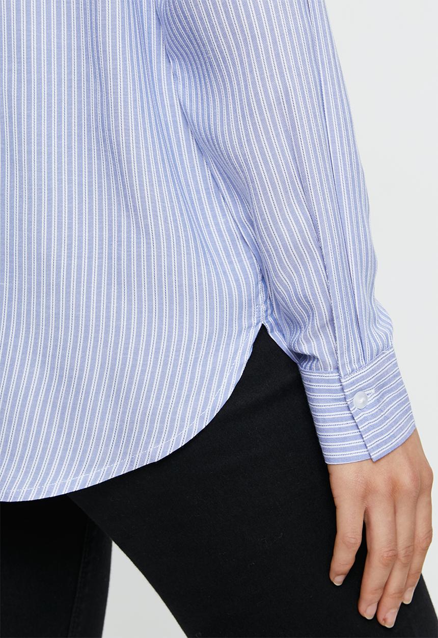 Jacqueline de Yong - Tom long sleeve shirt - blue & white 