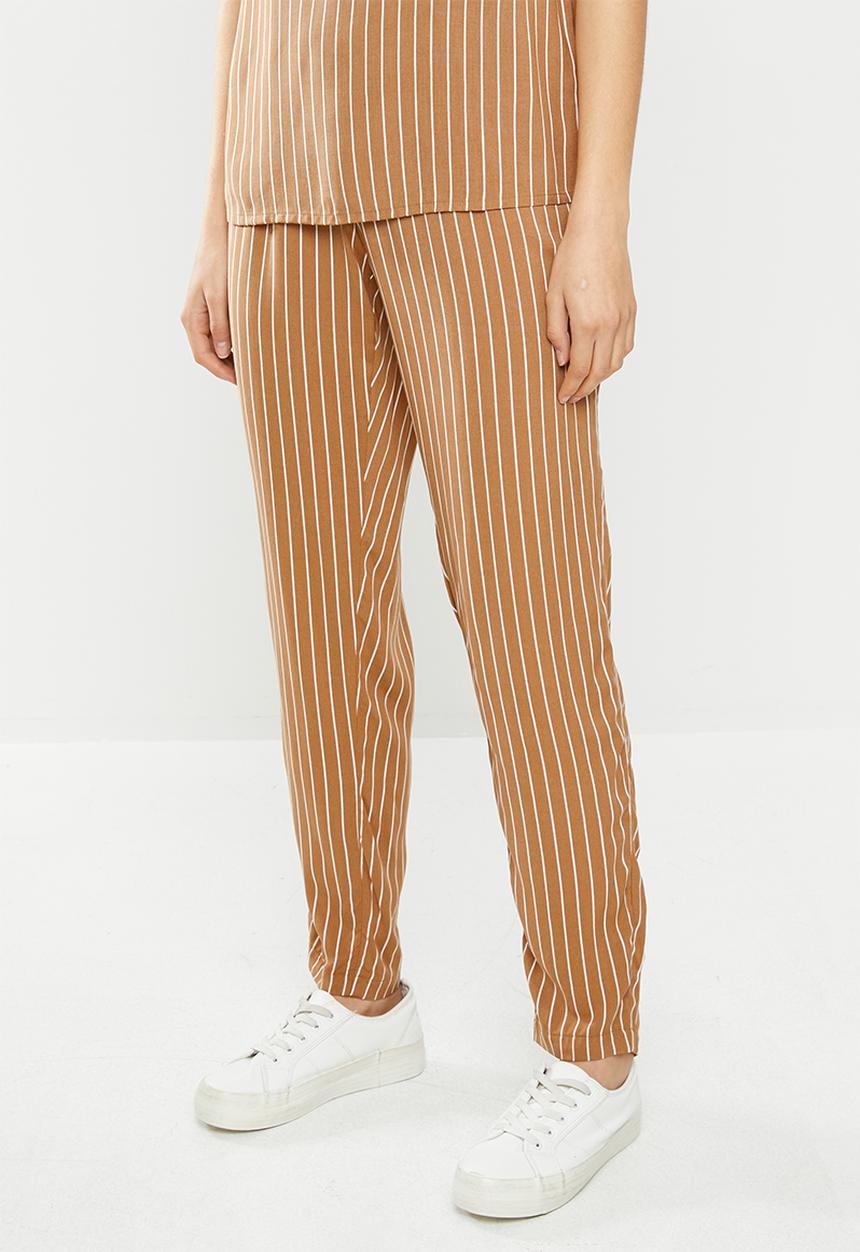 Jacqueline de Yong - Starr life pants - brown & white 