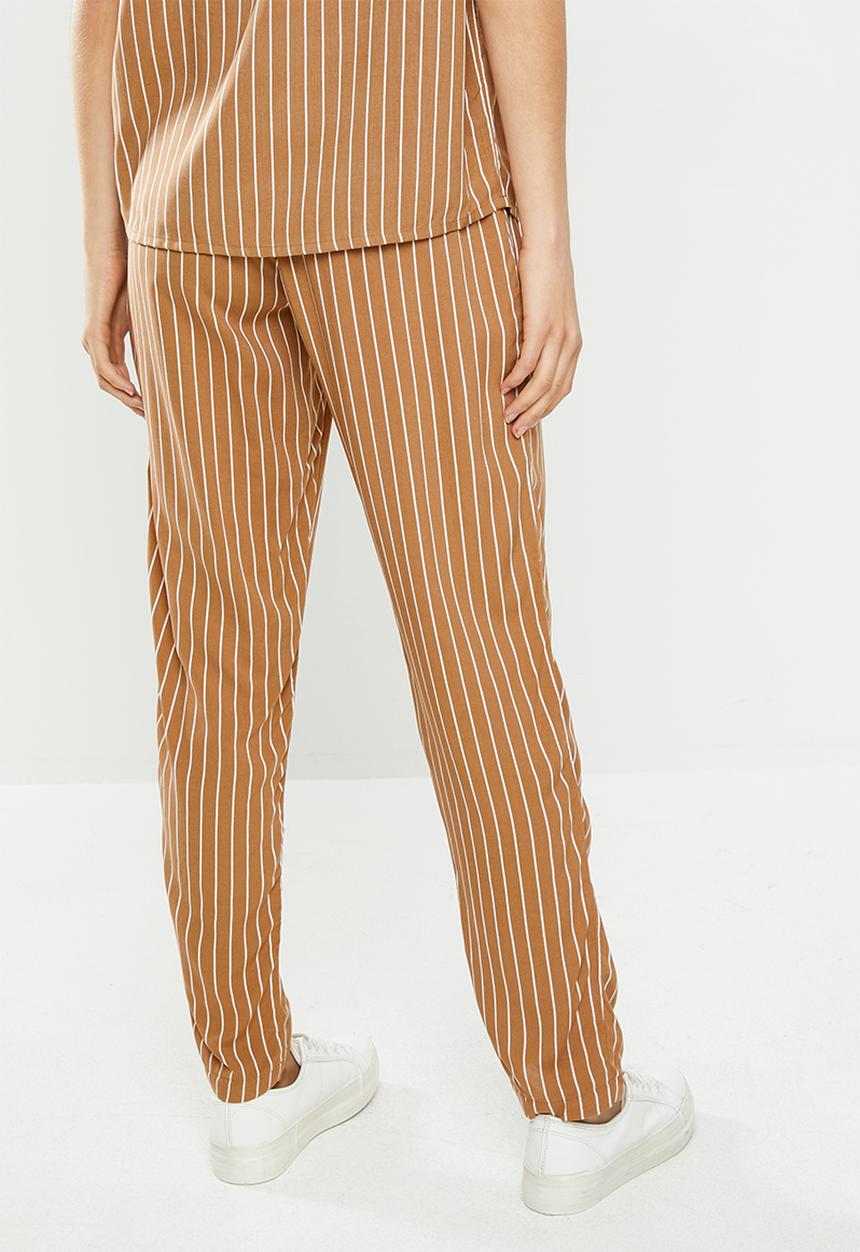 Jacqueline de Yong - Starr life pants - brown & white 