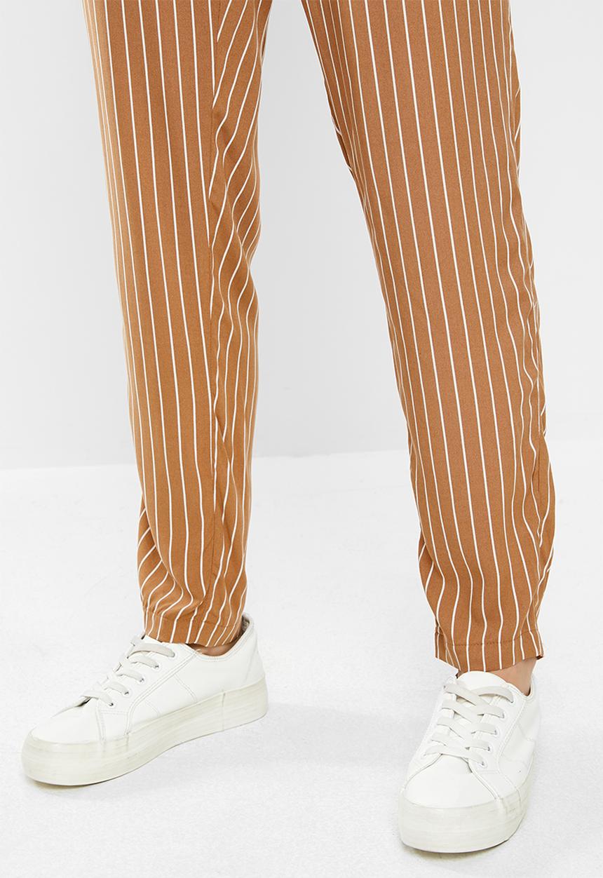 Jacqueline de Yong - Starr life pants - brown & white 