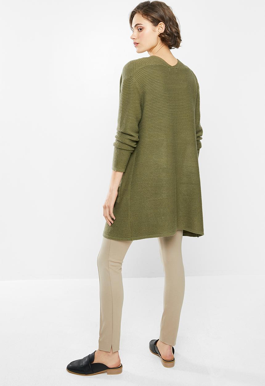 Jacqueline de Yong - Mollo long sleeve structure cardigan - olive