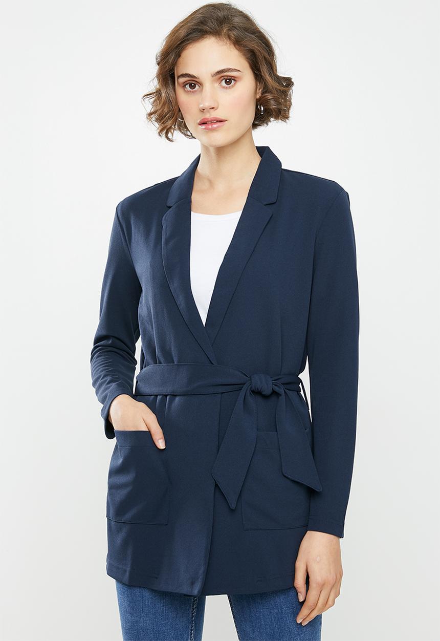 Jacqueline de Yong - One catia treat long sleeve blazer - navy