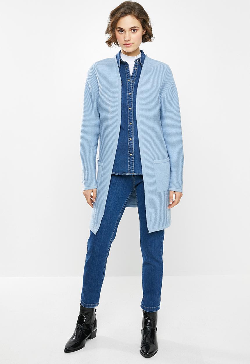 Jacqueline de Yong - Mollo long sleeve structure cardigan - blue 