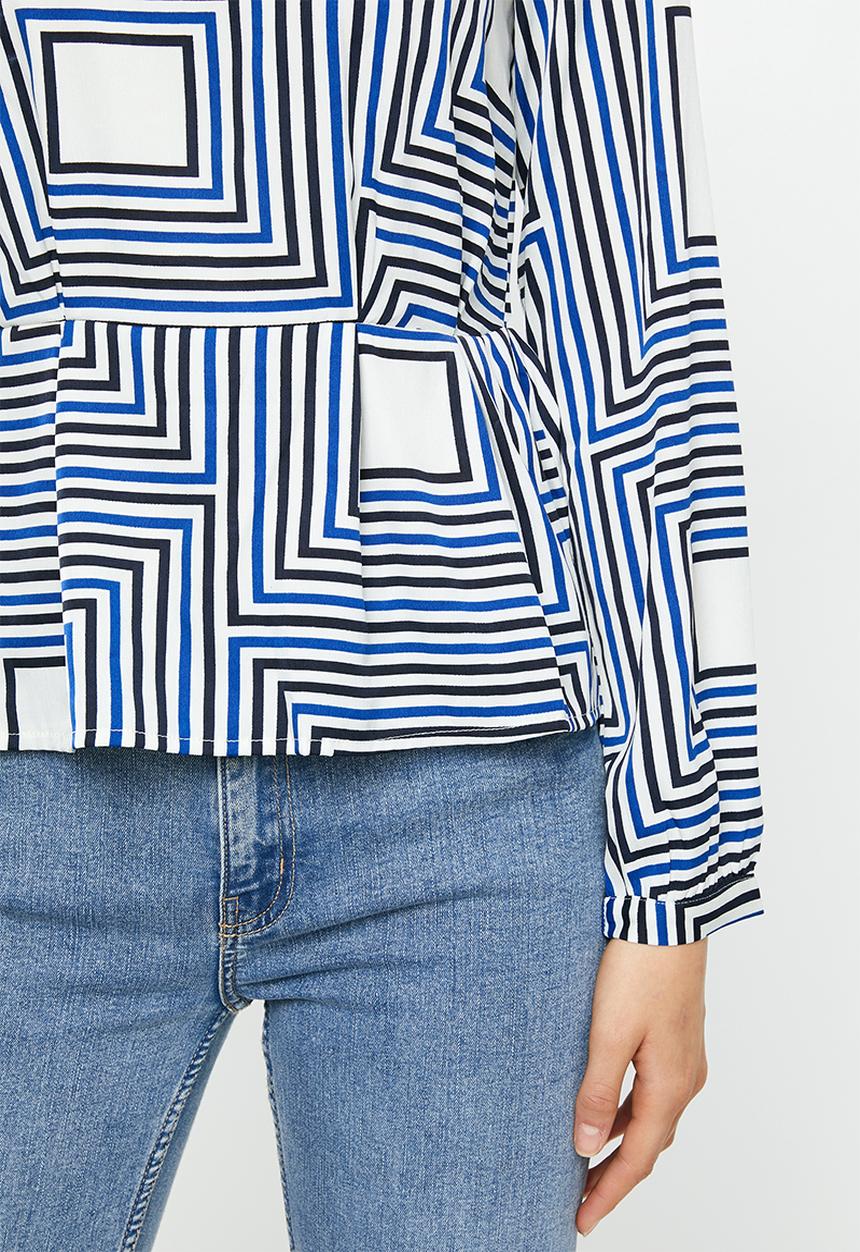 Vero Moda - Mezy long sleeve top - blue & white