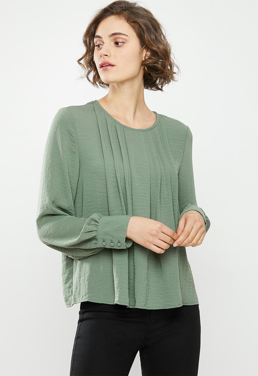 Vero Moda - Wigga long sleeve pleat top vip - laurel wreath