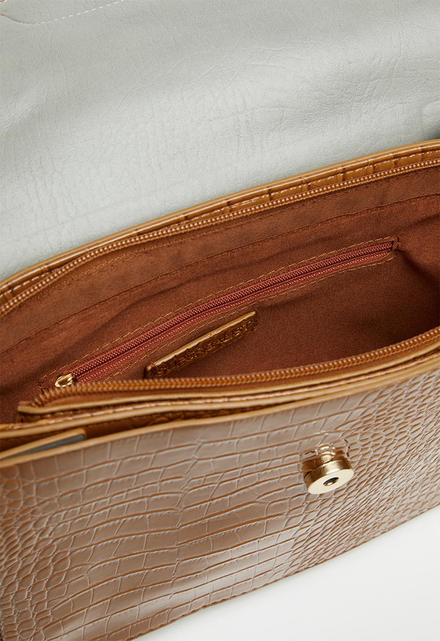 Superbalist - Faux croc crossbody - tan