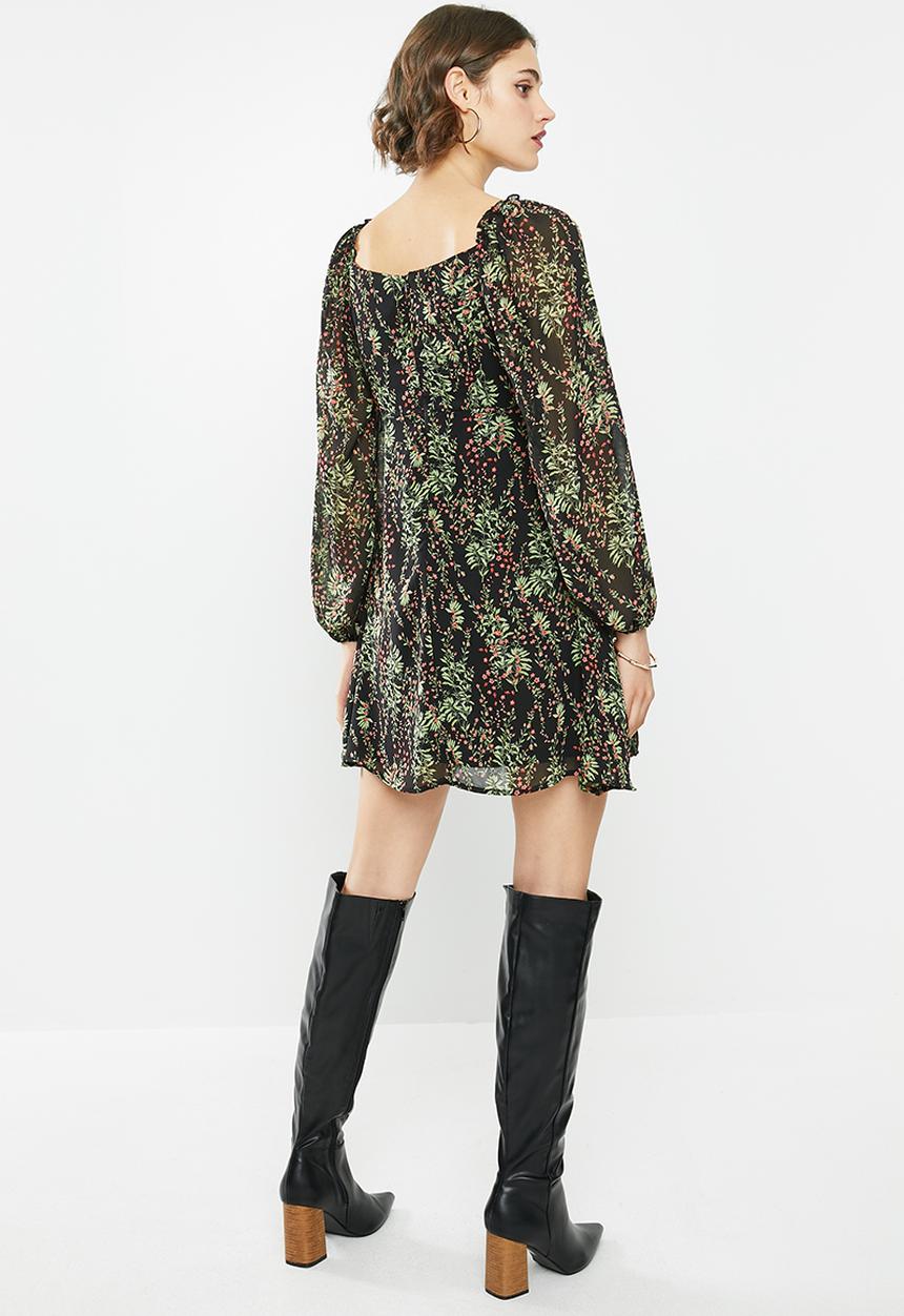 Missguided - Milkmaid skater dress floral - multi 