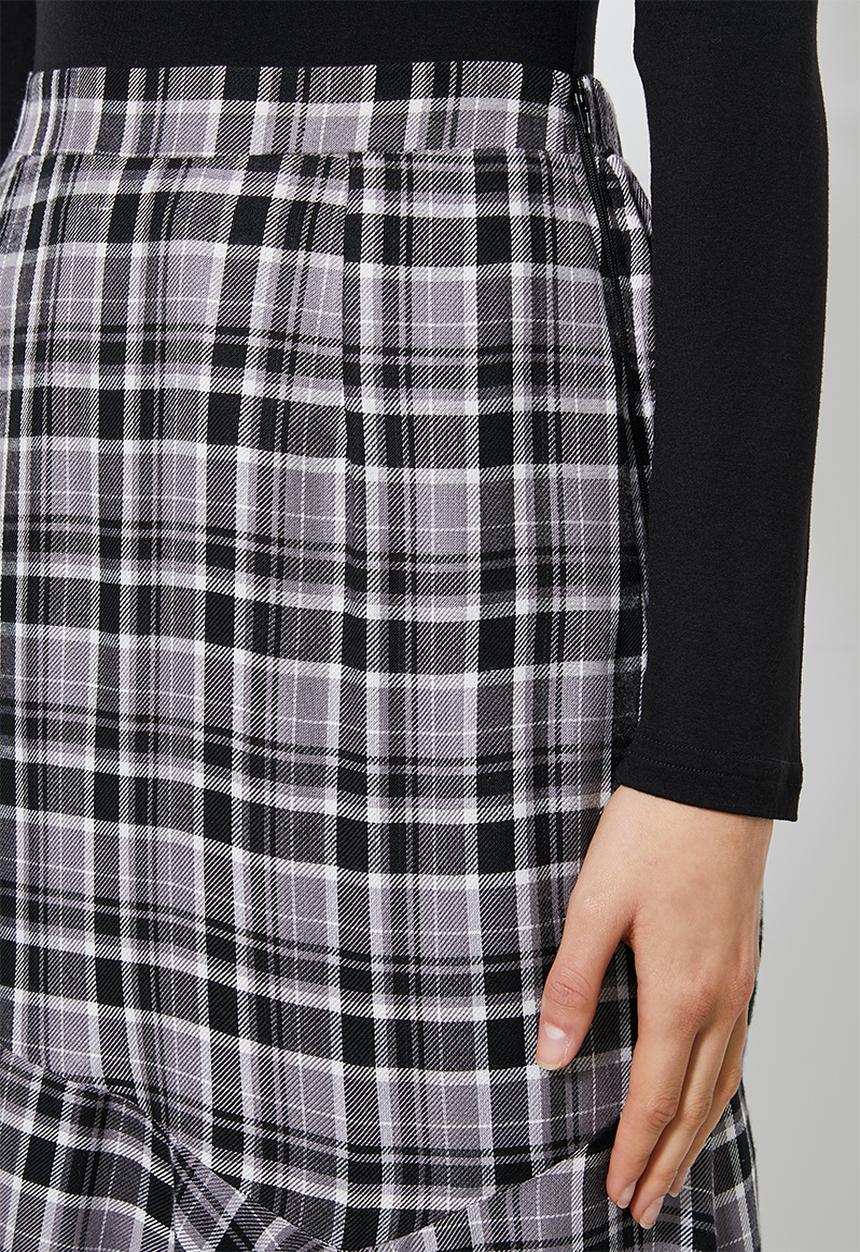 Superbalist - Check midi skirt - black & white