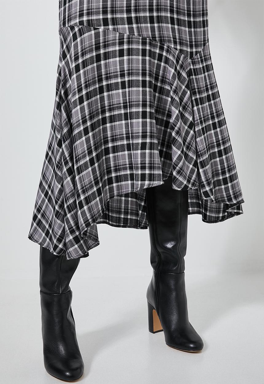 Superbalist - Check midi skirt - black & white