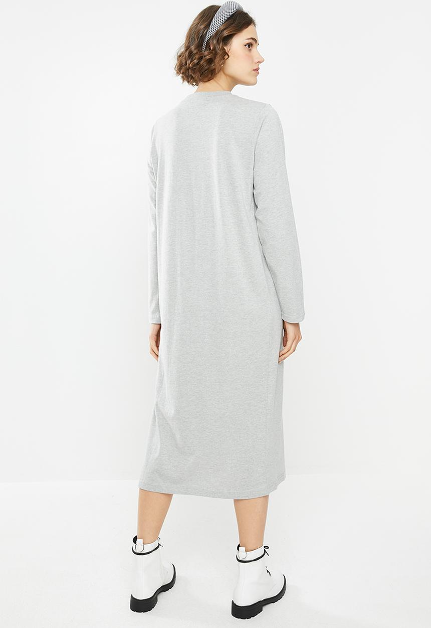 Missguided - Basic T-shirt dress midi - grey