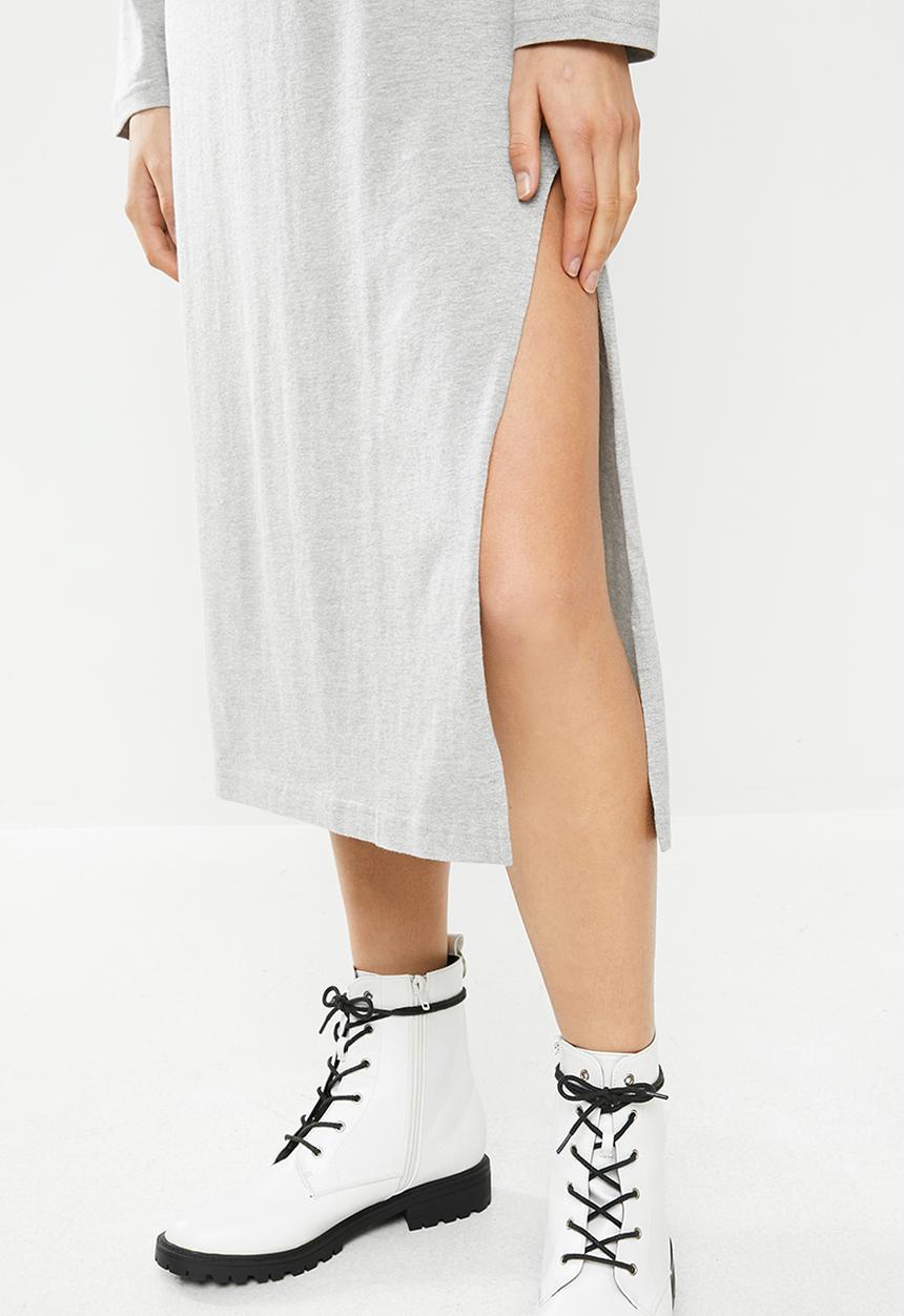 Missguided - Basic T-shirt dress midi - grey