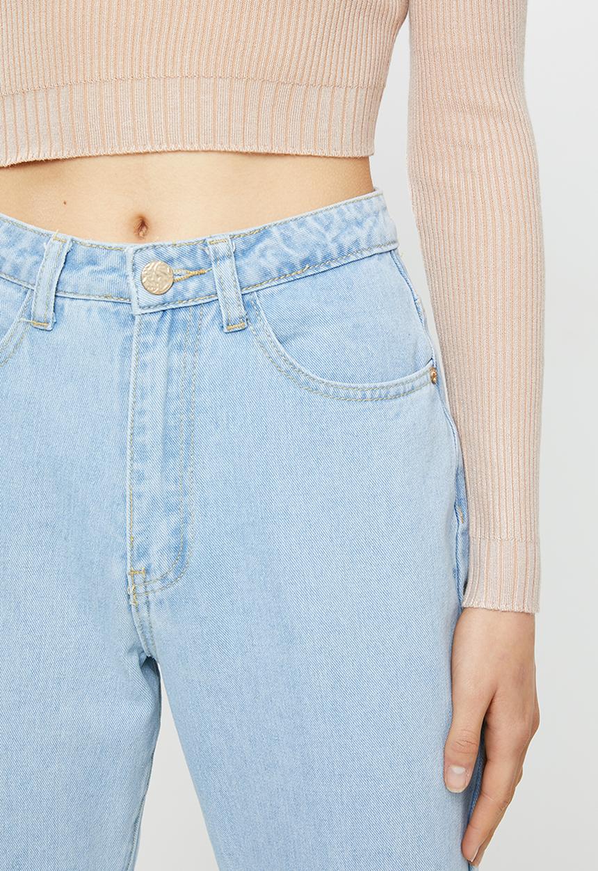 Missguided - Utility button plain riot jean - blue