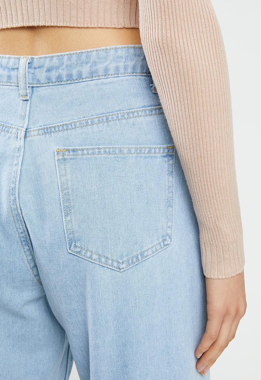 Missguided - Utility button plain riot jean - blue