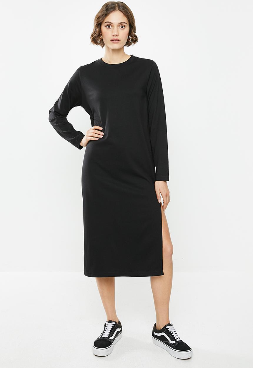 Missguided - Basic T-shirt dress midi - black
