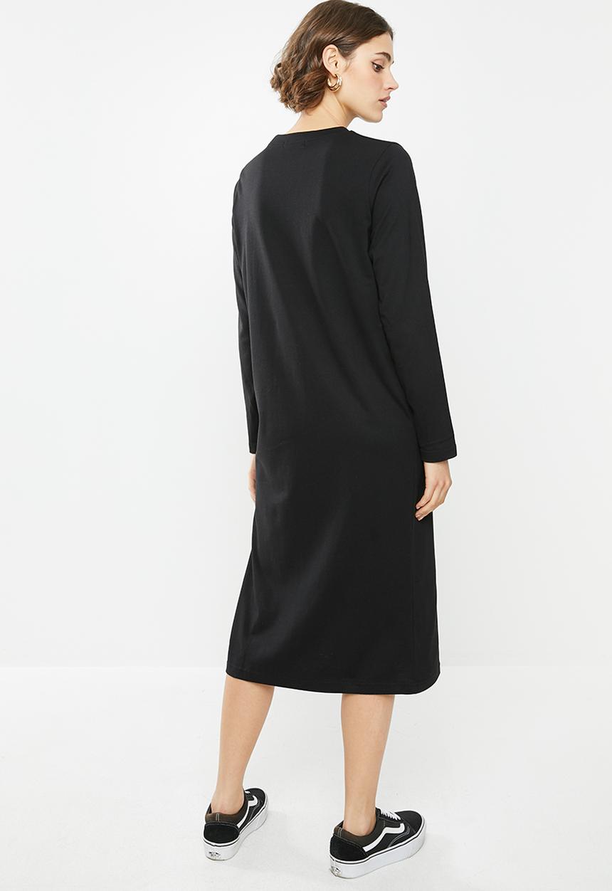 Missguided - Basic T-shirt dress midi - black