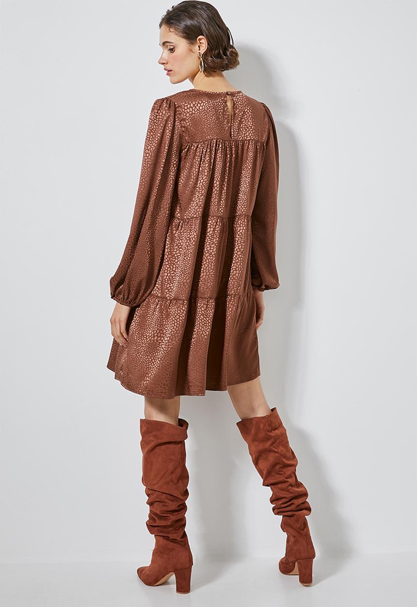Superbalist - Tiered babydoll dress - tobacco