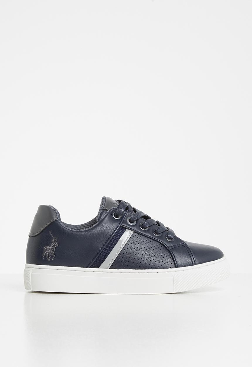POLO - Boys sebastian pin punch lace up sneaker - navy